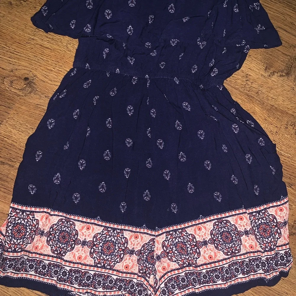 Ruffled top romper S papaya